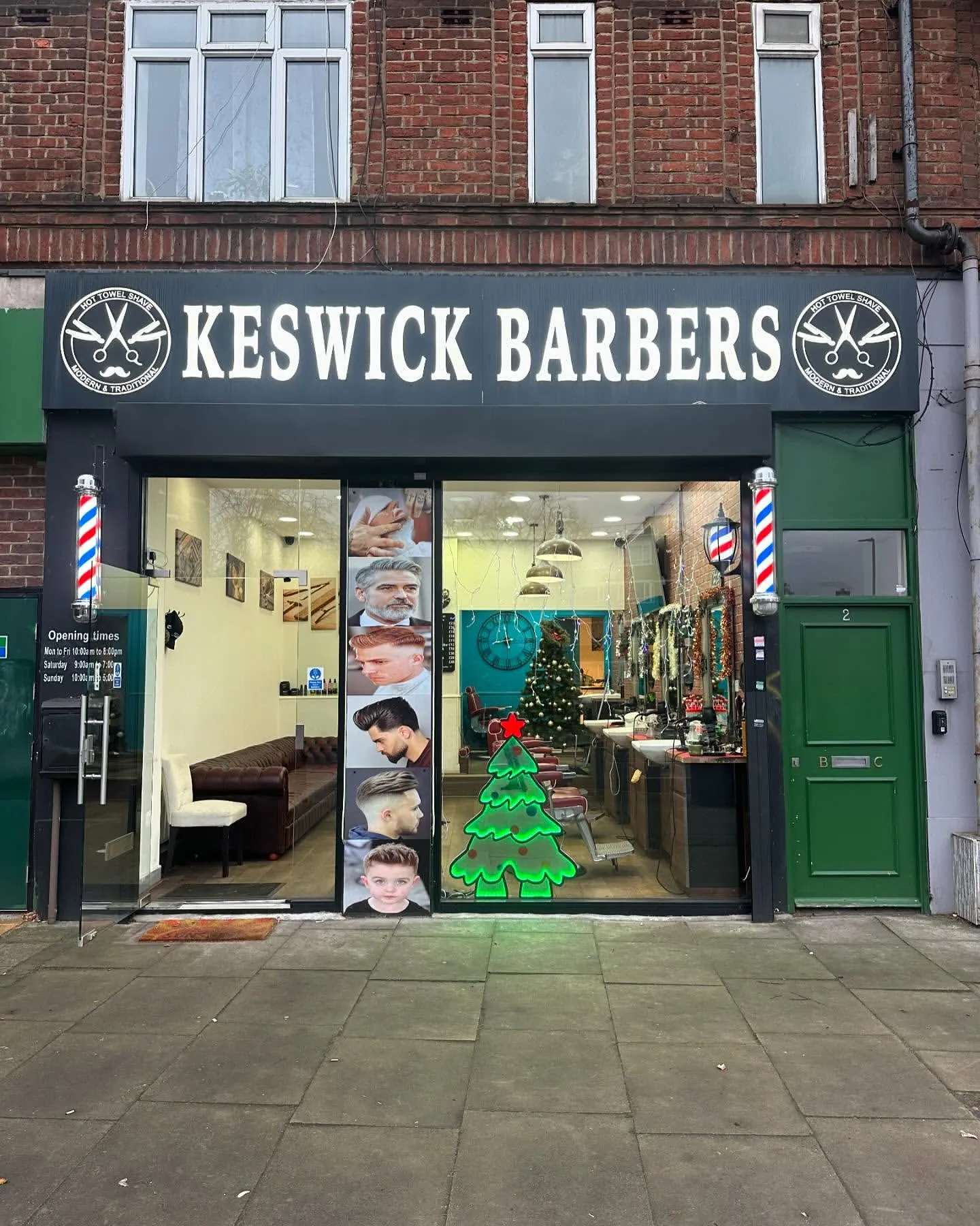 The Keswick Barbers shopfront on Upper Richmond Road